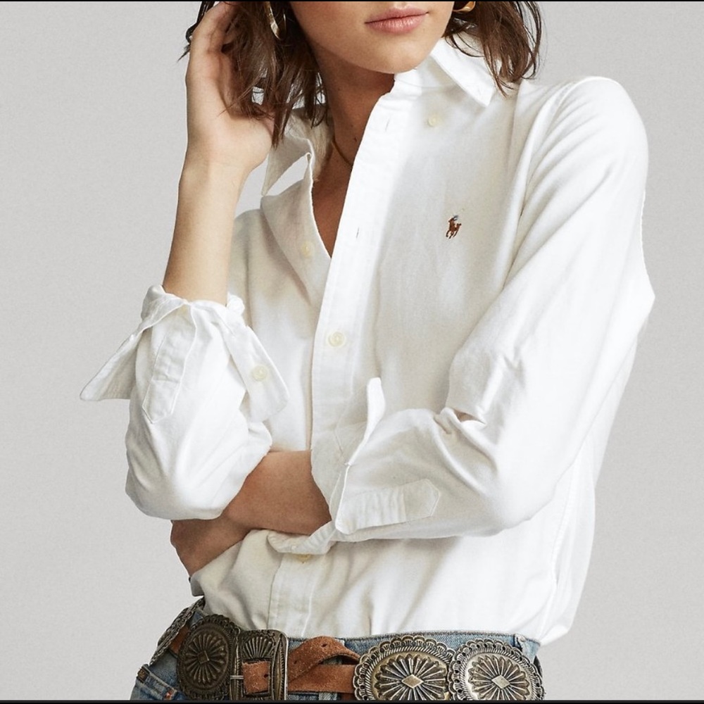 Ralph Lauren White Slim Fit Button Up Oxford 2